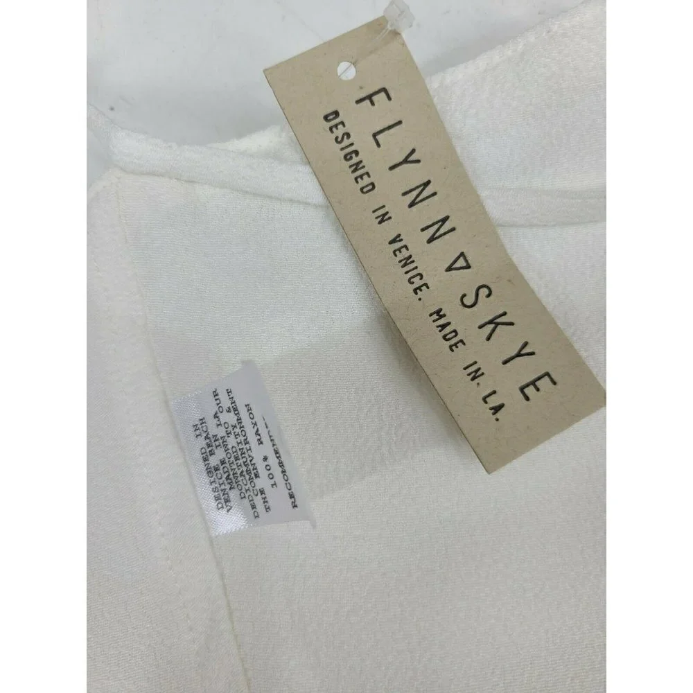 Flynn Skye White Tie-Front Crop Top